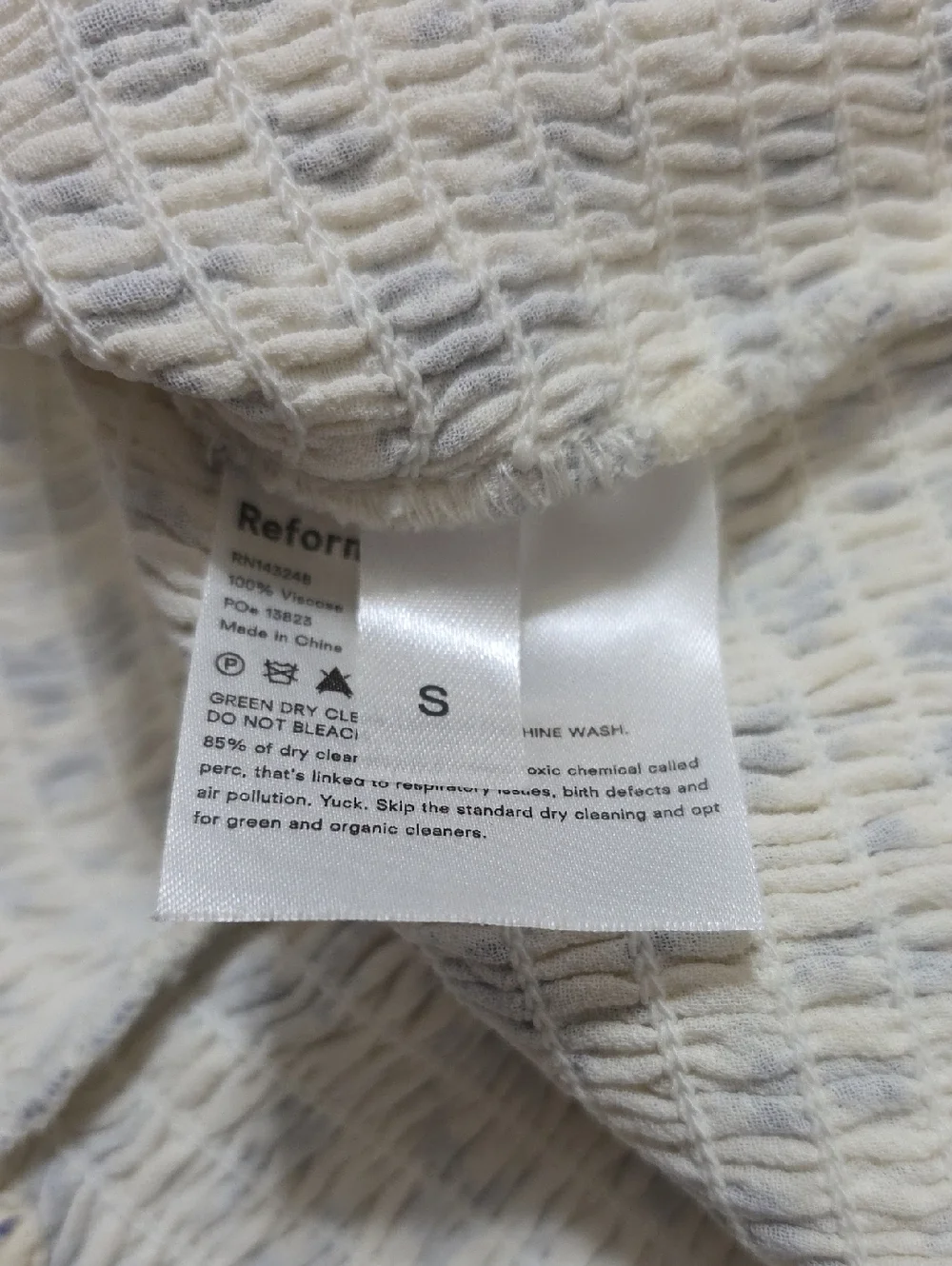 Reformation Jess Top in Gracie Size Small